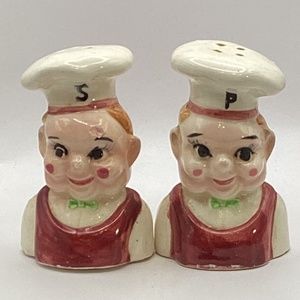 Salt and Pepper Vintage Chubby Cheek Chefs Cooks Bakers